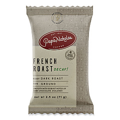 PapaNicholas Coffee Premium Coffee, Decaffeinated French Roast, 18/Carton (25186)