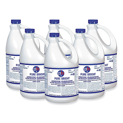 Pure Bright Liquid Bleach, 1 gal Bottle, 6/Carton (BLEACH6)