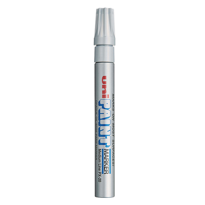 uni-Paint Permanent Marker, Medium Bullet Tip, Metallic Silver (63614)