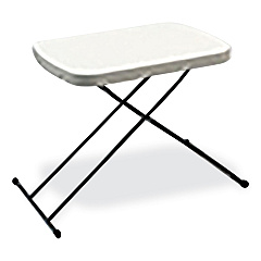 AbilityOne 7110017026956 SKILCRAFT Personal Adjustable Height Folding Table, 18w x 26d x 20.8h to 26.6h, Platinum Gray