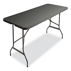 AbilityOne 7110017025670 SKILCRAFT Bi-Fold Folding Table, Rectangular, 30w x 69d x 26h, Charcoal Gray