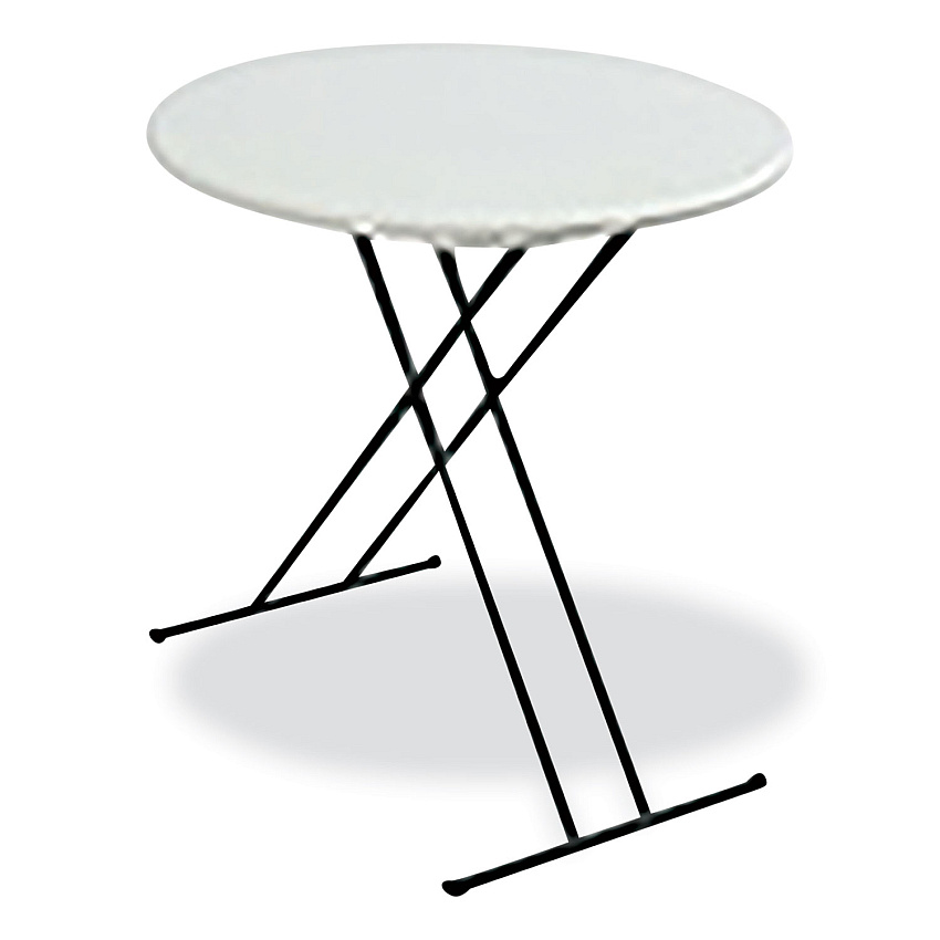 AbilityOne 7110017026955 SKILCRAFT Personal Adjustable Height Folding Table, 24" Diameter x 25h to 30h, Platinum Gray