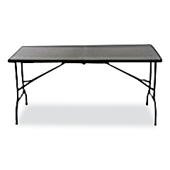 AbilityOne 7110017025675 SKILCRAFT Bi-Fold Folding Table, Rectangular, 30w x 60d x 29h, Charcoal Gray