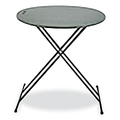 AbilityOne 7110017026953 SKILCRAFT Personal Adjustable Height Folding Table, 24" Diameter x 25h to 30h, Charcoal Gray