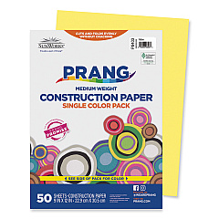 SunWorks Construction Paper, 58 lb Text Weight, 9 x 12, Yellow, 50/Pack (8403)