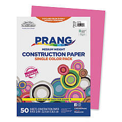 SunWorks Construction Paper, 58 lb Text Weight, 9 x 12, Hot Pink, 50/Pack (9103)