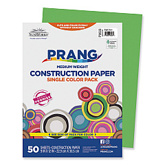 SunWorks Construction Paper, 58 lb Text Weight, 9 x 12, Bright Green, 50/Pack (9603)
