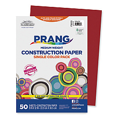 SunWorks Construction Paper, 58 lb Text Weight, 9 x 12, Holiday Red, 50/Pack (9903)
