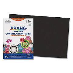 SunWorks Construction Paper, 58 lb Text Weight, 12 x 18, Black, 50/Pack (6307)