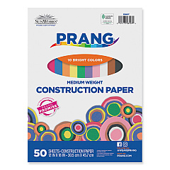 SunWorks Construction Paper, 58 lb Text Weight, 12 x 18, Assorted, 50/Pack (6507)