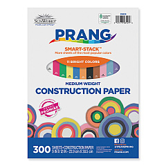 SunWorks Construction Paper Smart-Stack, 58 lb Text Weight, 9 x 12, Assorted, 300/Pack (6525)