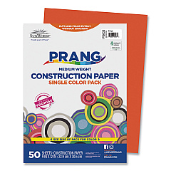 SunWorks Construction Paper, 58 lb Text Weight, 9 x 12, Orange, 50/Pack (6603)