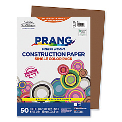 SunWorks Construction Paper, 58 lb Text Weight, 9 x 12, Brown, 50/Pack (6703)