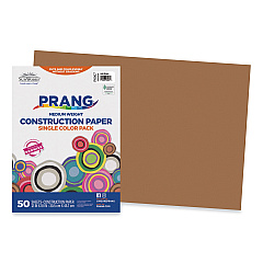 SunWorks Construction Paper, 58 lb Text Weight, 12 x 18, Light Brown, 50/Pack (6907)