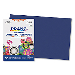 SunWorks Construction Paper, 58 lb Text Weight, 12 x 18, Bright Blue, 50/Pack (7507)