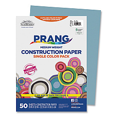 SunWorks Construction Paper, 58 lb Text Weight, 9 x 12, Sky Blue, 50/Pack (7603)