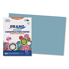SunWorks Construction Paper, 58 lb Text Weight, 12 x 18, Sky Blue, 50/Pack (7607)