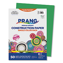 SunWorks Construction Paper, 58 lb Text Weight, 9 x 12, Holiday Green, 50/Pack (8003)