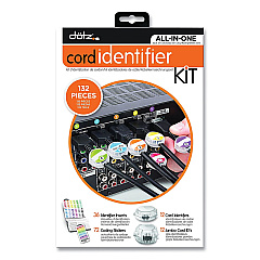 Dotz Cord ID Kit, (12) Regular and (12) Jumbo-Sized Cord Identifiers, (72) Color-Coded Stickers, (36) Identifier Inserts (21205)