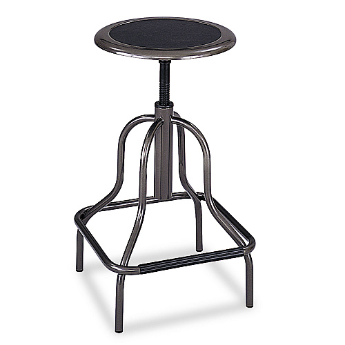Safco Diesel Industrial Stool, Backless, Supports Up to 250 lb, 22" to 27" Seat Height, Pewter (6665)