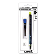 uni-ball KuruToga Mechanical Pencil, 0.7 mm, HB (#2), Black Lead, Black/Green Barrel (1858549)