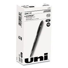 uni-ball AIR Porous Rollerball Pen, Medium 0.7 mm, Black Ink/Barrel, Dozen (1927631)