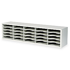 Safco E-Z Sort Steel Mail Sorter Module, 25 Compartments, 57.5 x 13 x 14.25, Light Gray, Ships in 1-3 Business Days (7751GR)
