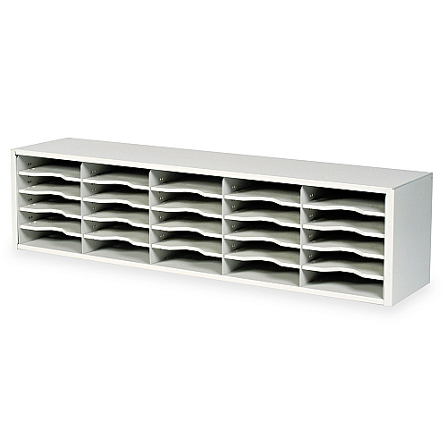 Safco E-Z Sort Steel Mail Sorter Module, 25 Compartments, 57.5 x 13 x 14.25, Light Gray, Ships in 1-3 Business Days (7751GR)