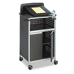 Safco Scoot Multipurpose Mobile Lectern, 28.75 x 22 x 49.75, Black/Silver (8922BL)