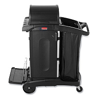 Rubbermaid Commercial High-Security Healthcare Cleaning Cart, 22w x 48.25d x 53.5h, Black (9T7500BK)