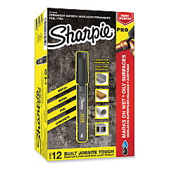 Sharpie Pro Permanent Marker, Fine Bullet Tip, Black, Dozen (2017818)