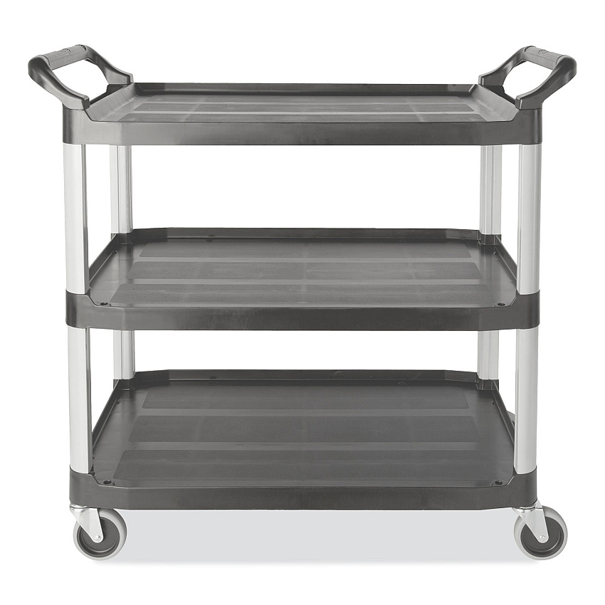 Rubbermaid Commercial Xtra Utility Cart, 300-lb Capacity, Three-Shelf, 20w x 40.63d x 37.8h, Gray (4091GRA)
