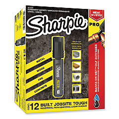 Sharpie Pro Permanent Marker, Broad Chisel Tip, Black, Dozen (2018326)