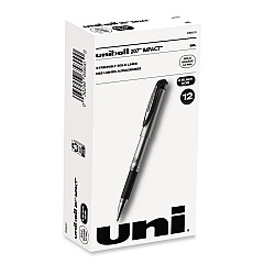 uni-ball 207 Impact Gel Pen, Stick, Bold 1 mm, Black Ink, Silver/Black Barrel (65800)