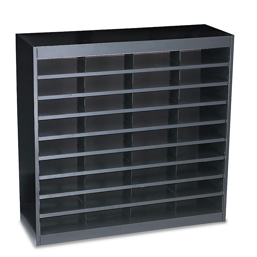 Safco Steel/Fiberboard E-Z Stor Sorter, 36 Sections, 37 1/2 x 12 3/4 x 36 1/2, Black (9221BLR)