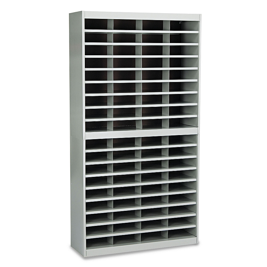 Safco Steel/Fiberboard E-Z Stor Sorter, 72 Sections, 37 1/2 x 12 3/4 x 71, Gray (9241GRR)