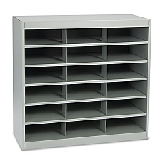 Safco Steel Project Center Organizer, 18 Pockets, 37 1/2 x 15 3/4 x 36 1/2 (9264GR)
