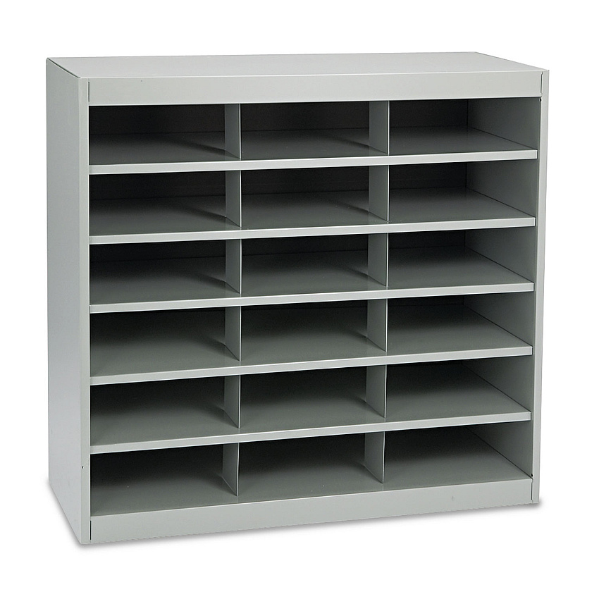 Safco Steel Project Center Organizer, 18 Pockets, 37 1/2 x 15 3/4 x 36 1/2 (9264GR)