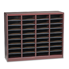 Safco Wood/Fiberboard E-Z Stor Sorter, 36 Sections, 40 x 11 3/4 x 32 1/2, Mahogany (9321MH)