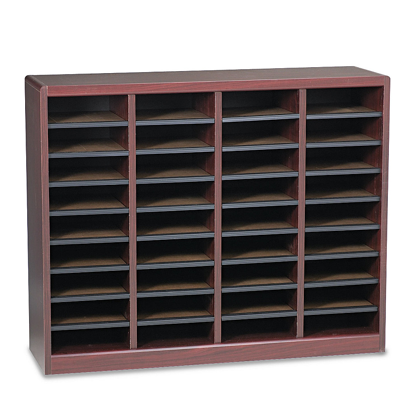 Safco Wood/Fiberboard E-Z Stor Sorter, 36 Sections, 40 x 11 3/4 x 32 1/2, Mahogany (9321MH)