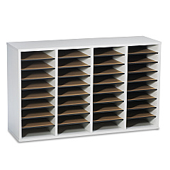 Safco Wood/Laminate Literature Sorter, 36 Sections, 39 1/4 x 11 3/4 x 24, Gray (9424GR)