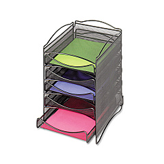 Safco Onyx Stackable Literature Organizer, Five-Drawer, Black (9432BL)