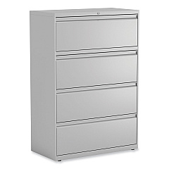 Alera Lateral File, 4 Legal/Letter-Size File Drawers, Light Gray, 36" x 18" x 52.5" (ALEHLF3654LG)