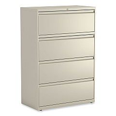 Alera Lateral File, 4 Legal/Letter-Size File Drawers, Putty, 36" x 18" x 52.5" (ALEHLF3654PY)