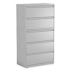 Alera Lateral File, 5 Legal/Letter/A4/A5-Size File Drawers, Light Gray, 36" x 18" x 64.25" (ALEHLF3667LG)