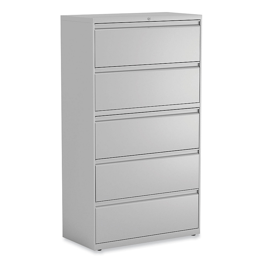 Alera Lateral File, 5 Legal/Letter/A4/A5-Size File Drawers, Light Gray, 36" x 18" x 64.25" (ALEHLF3667LG)