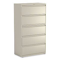 Alera Lateral File, 5 Legal/Letter/A4/A5-Size File Drawers, Putty, 36" x 18" x 64.25" (ALEHLF3667PY)