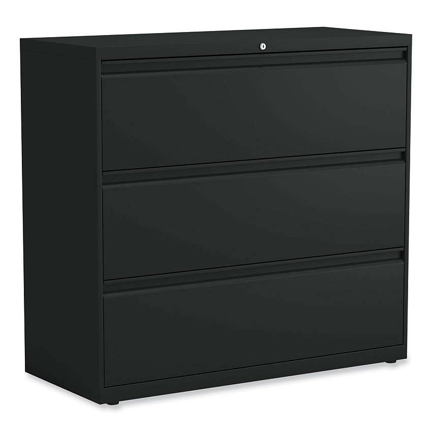 Alera Lateral File, 3 Legal/Letter/A4/A5-Size File Drawers, Black, 42" x 18" x 39.5" (ALEHLF4241BL)