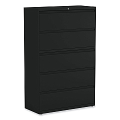 Alera Lateral File, 5 Legal/Letter/A4/A5-Size File Drawers, Black, 42" x 18" x 64.25" (ALEHLF4267BL)