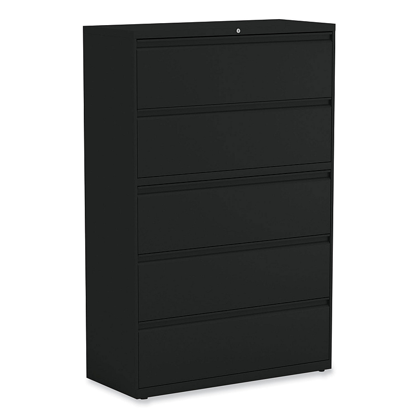Alera Lateral File, 5 Legal/Letter/A4/A5-Size File Drawers, Black, 42" x 18" x 64.25" (ALEHLF4267BL)